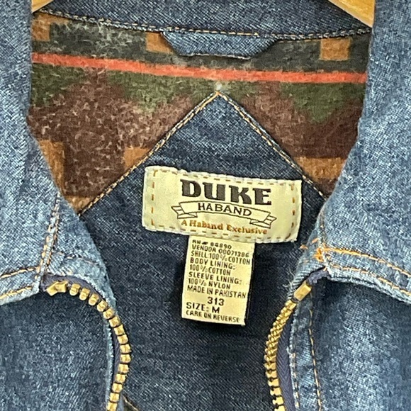 Vintage Duke Haband‎ Fleece lined Denim Jacket Size Medium - Picture 3 of 6